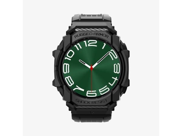 Spigen Rugged Armor Pro, Band, SmartWatch, Sort, Samsung, Galaxy Watch 7 (44mm), Termoplastisk polyuretan (TPU)