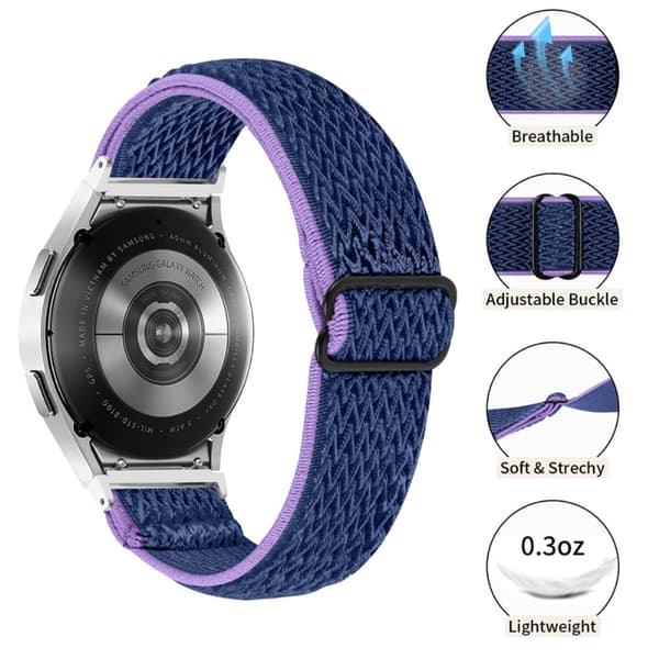 Vävd Nylonarmband Samsung Galaxy Watch FE Lila/Blå
