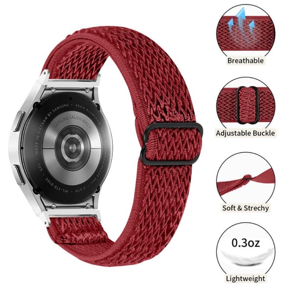 Vävd Nylonarmband Samsung Galaxy Watch FE Röd