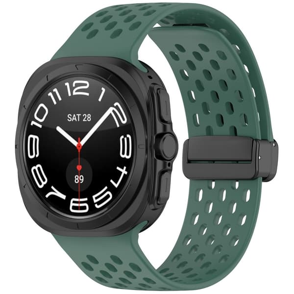 Silikonarmband Sport Samsung Galaxy Watch Ultra 47mm Grön