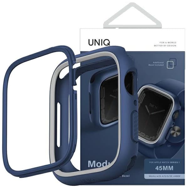 UNIQ-deksel Moduo Apple Watch Series 4/5/6/7/8/SE 44/45 mm blågrå/blågrå