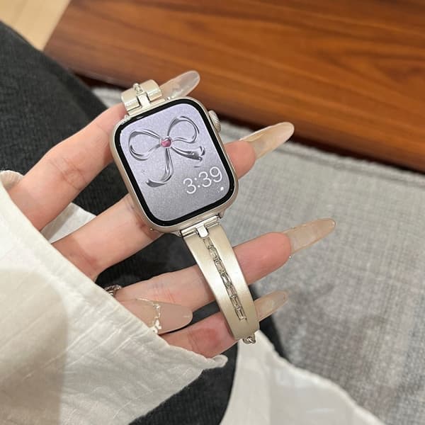 Armband För Watch Series 9 8 7 41mm 6 5 4 SE 40mm 3 2 1 38mm - Starlight