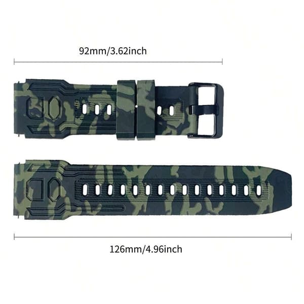 Armbånd Til Garmin Fenix 7/7 Pro/6/5 22mm Silikon - Camouflage Grønn