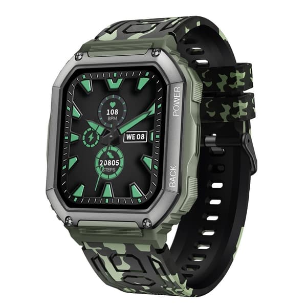 Armbånd Til Garmin Fenix 7/7 Pro/6/5 22mm Silikon - Camouflage Grønn