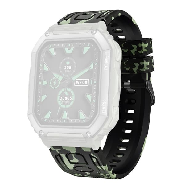 Armbånd Til Garmin Fenix 7/7 Pro/6/5 22mm Silikon - Camouflage Grønn