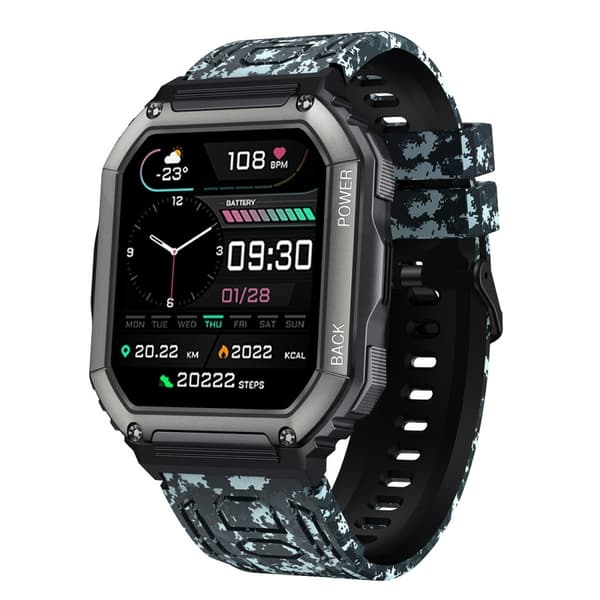 Armbånd til Garmin Fenix ​​​​7 / 7 Pro / 6 / 5 22 mm Silikone - Camouflage sort