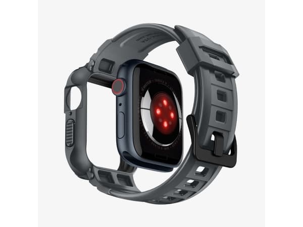 Spigen Rugged Armor Pro, Ask, Smartwatch, Grå, Apple, Watch (45mm), Termoplastisk polyuretan (TPU)