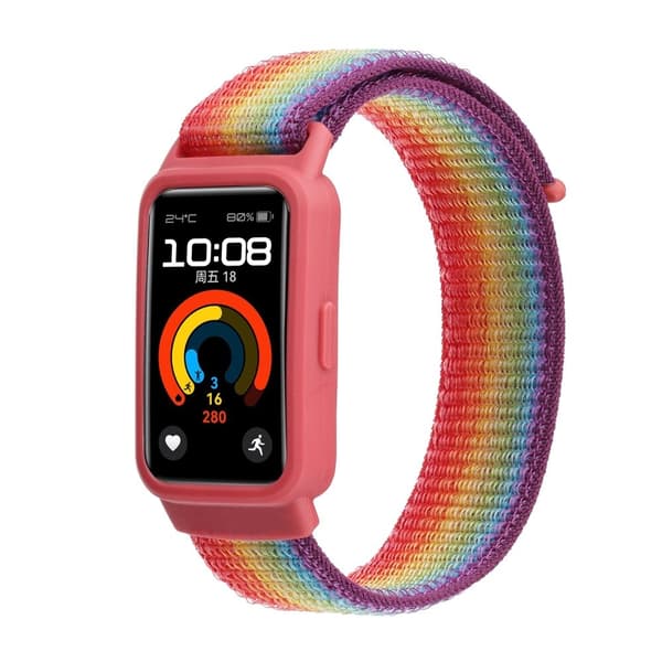 Til Huawei Band 8/9 Nylon Watch Band Integreret beskyttelsescover