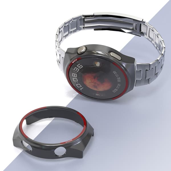For Huawei Watch 4 Pro Watch Case Beskyttelsesveske - Svart+Rød