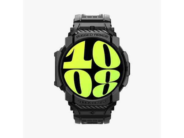 Spigen Rugged Armor Pro, Band, SmartWatch, Sort, Samsung, Galaxy Watch 7 (40mm), Termoplastisk polyuretan (TPU)