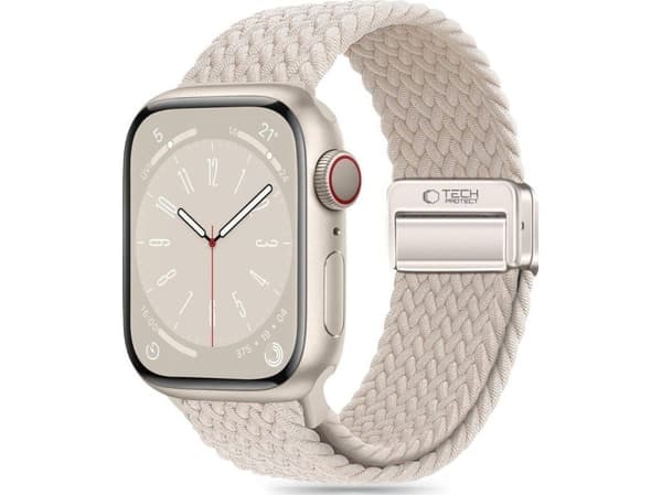 Tech-Protect TECH-PROTECT NYLONMAG APPLE WATCH 4 / 5 / 6 / 7 / 8 / 9 / SE (38 / 40 / 41 MM) NATURAL TITANIUM