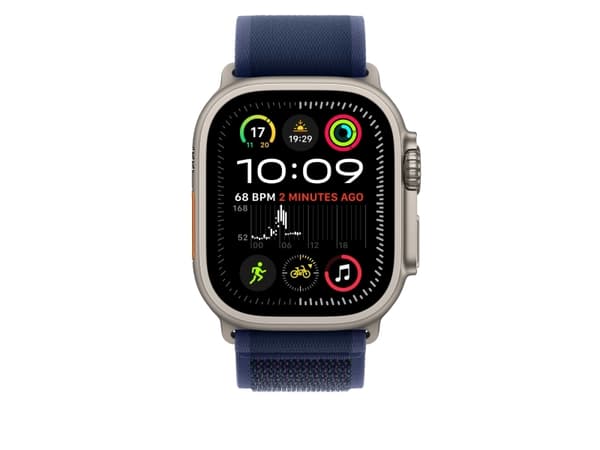 Apple Trail Loop - Sløyfe for smart armbåndsur - 49 mm, naturlig titanfinish - M/L-størrelse - blå