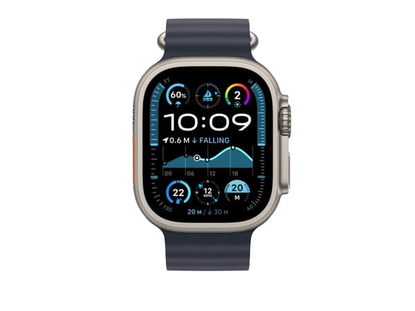 Apple - Klockarmbandsförlängning för smart klocka - 49 mm, naturlig titanfinish - 130 - 250 mm - marin