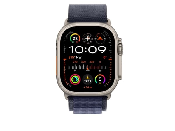 Apple - Slinga för smart klocka - 49mm, natural titanium finish - Medelstorlek - marin