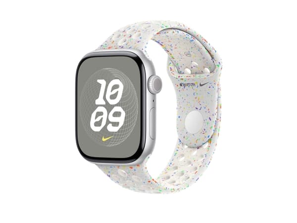Apple Nike - Band för smart klocka - 46mm - M/L (passar handleder på 160 - 210 mm) - ren platinum