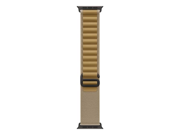 Apple - Slinga för smart klocka - 49 mm, svart titanfinish - Stor storlek - tan