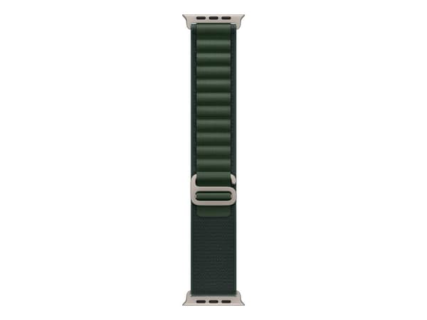 Apple 49mm Dark Green Alpine Loop - Small - Natural Titanium Finish, Band, Smartwatch, Green, Apple, Apple Watch Models 44mm 45mm 46mm 49mm, Polyeste