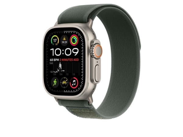 Apple Trail Loop - Sløyfe for smart armbåndsur - 49 mm, naturlig titanfinish - S/M-størrelse - grønn