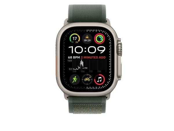 Apple Trail Loop - Sløyfe for smart armbåndsur - 49 mm, naturlig titanfinish - S/M-størrelse - grønn