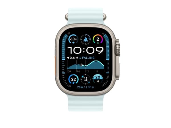 Apple MXTG3ZM/A, Ranneke, SmartWatch, Sininen, Apple, Apple Watch Mallit 44mm 45mm 46mm 49mm, Fluorielastomeeri, Titaani