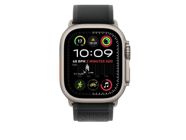 Apple Trail Loop - Slinga för smart klocka - 49 mm, naturlig titanfinish - storlek S/M - svart