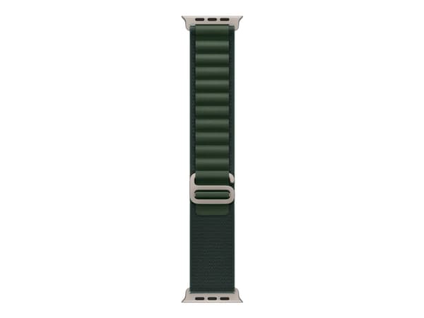 Apple 49mm Dark Green Alpine Loop - Large - Natural Titanium Finish, Band, Smartwatch, Green, Apple, Apple Watch Models 44mm 45mm 46mm 49mm, Polyeste