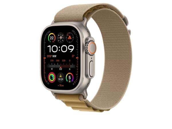 Apple - Sløyfe for smart armbåndsur - 49 mm, naturlig titanfinish - Liten størrelse - gyllenbrun