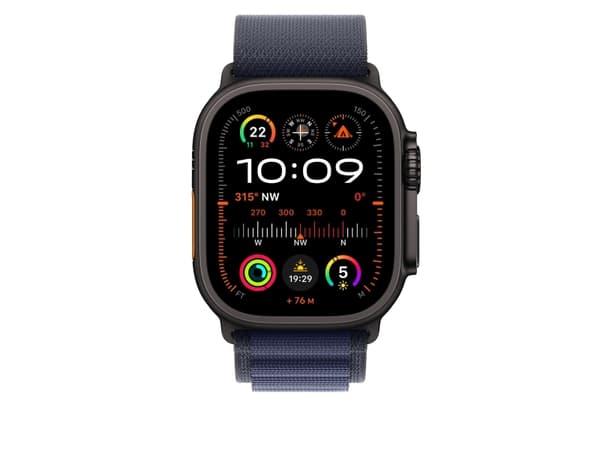 Apple - Slinga för smart klocka - 49 mm, svart titanfinish - Stor storlek - marin