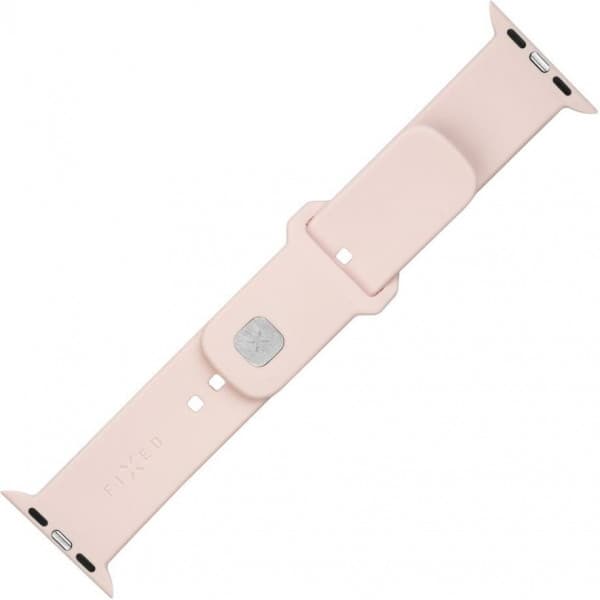 Fixerad silikonrem för smartklocka, Apple Watch 42 / 44 / 45 mm, rosa