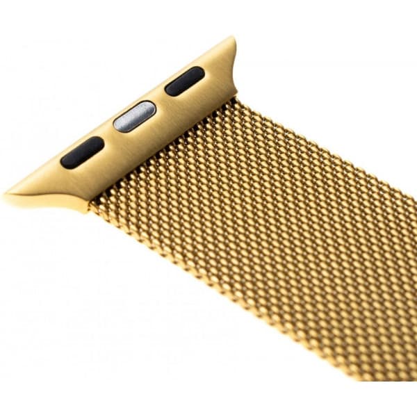 Fixerad mesharmband för smartklocka, Apple Watch 42 / 44 / 45 / 49 mm, guld