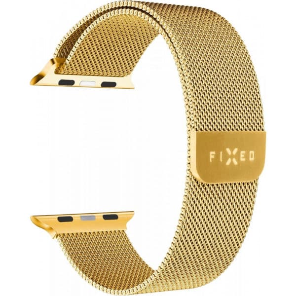 Fixerad mesharmband för smartklocka, Apple Watch 42 / 44 / 45 / 49 mm, guld