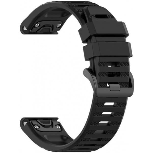 Fixed QuickFit silikonarmband, 22 mm, svart