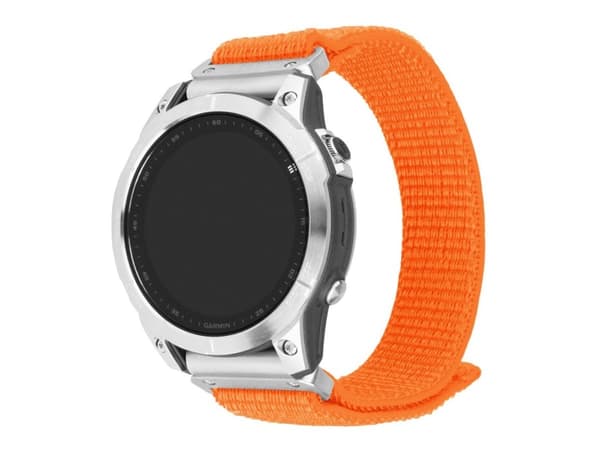FIXED - Slinga för smart klocka - 26 mm, nylon - 160-210 mm - orange - för Coros Vertix 2; Garmin Fenix 7X; Enduro 2; epix Pro; Instinct 2X; quatix 7