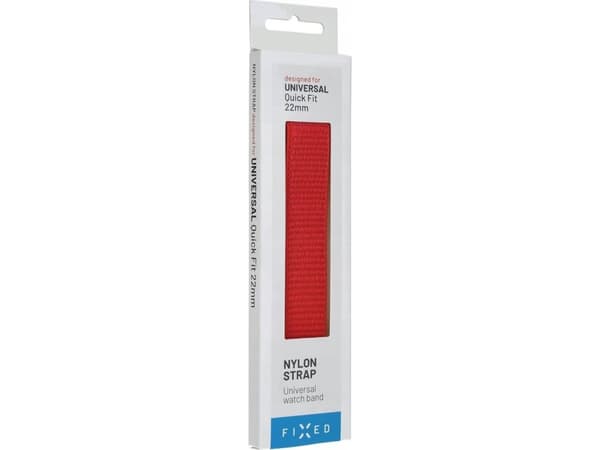 FIXED - Sløyfe for smart armbåndsur - 22 mm, nylon - 160-210 mm - rød