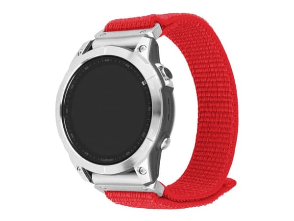 FIXED - Sløyfe for smart armbåndsur - 22 mm, nylon - 160-210 mm - rød