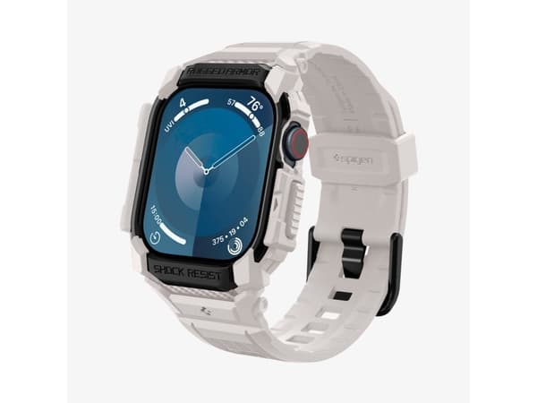 Spigen Rugged Armor Pro, Ask, Smartwatch, Beige, Apple, Apple Watch 10 (46mm), Termoplastisk polyuretan (TPU)