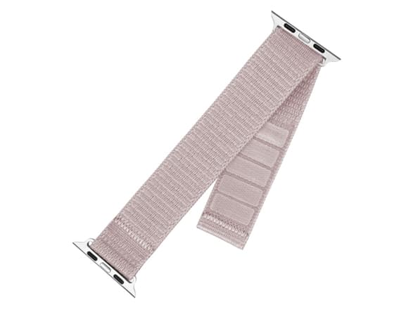 FIXED - Klokkestropp for smart armbåndsur - nylon - 160-210 mm - rosagull - for Apple Watch (42 mm, 44 mm, 45 mm)