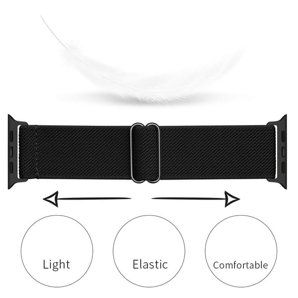 Elastiskt Nylonarmband Apple Watch Series 10 46mm Svart