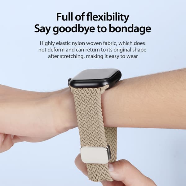 Dux Ducis Elastic Nylon Woven Strap Apple Watch Series 10 46mm Beige