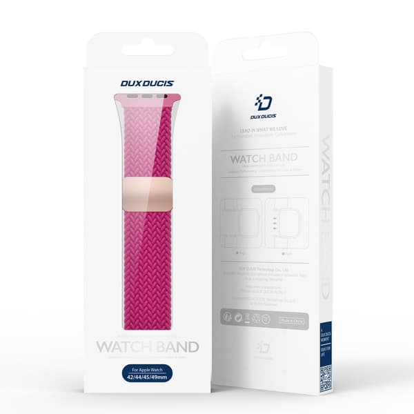 Dux Ducis Elastic Nylon Woven Strap Apple Watch Series 10 46mm Rosa