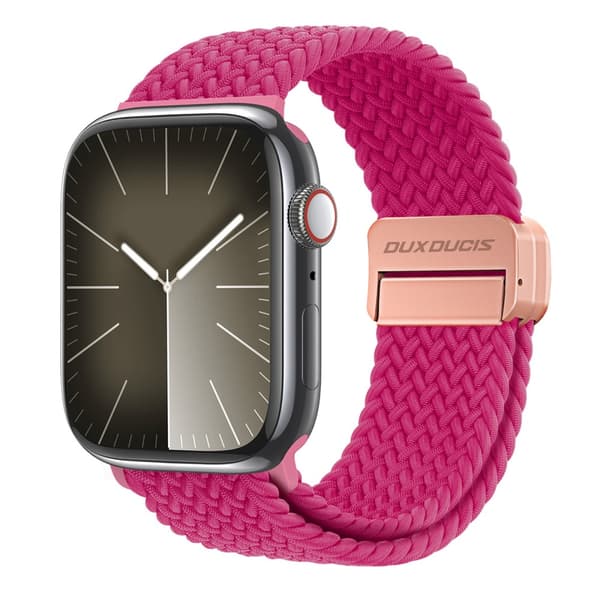 Dux Ducis Elastic Nylon Woven Strap Apple Watch Series 10 46mm Rosa