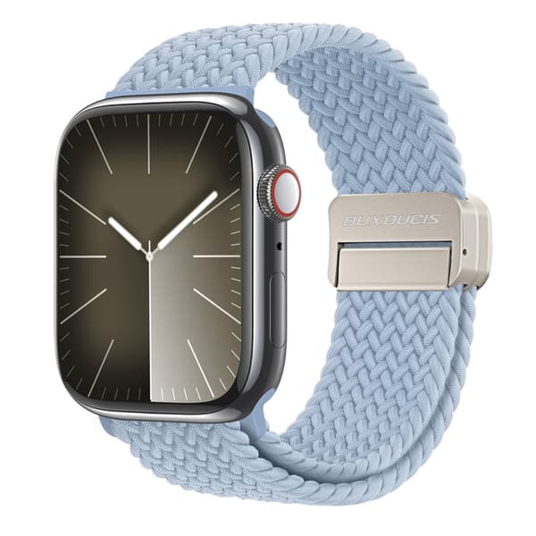Dux Ducis Elastic Nylon Woven Strap Apple Watch Series 10 46mm Ljusblå