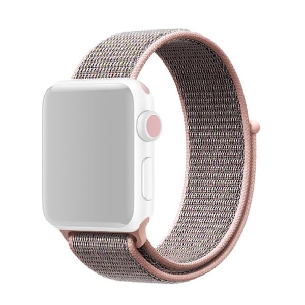 Nylonarmband Apple Watch Series 10 42mm Mörkrosa