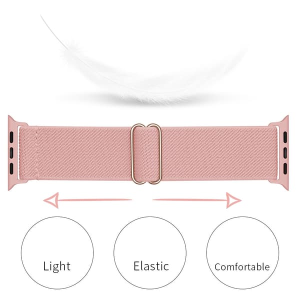 Elastiskt Nylonarmband Apple Watch Series 10 42mm Rosa