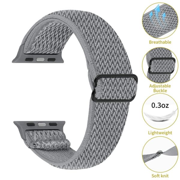 Vävd Nylonarmband Apple Watch Series 10 42mm Grå