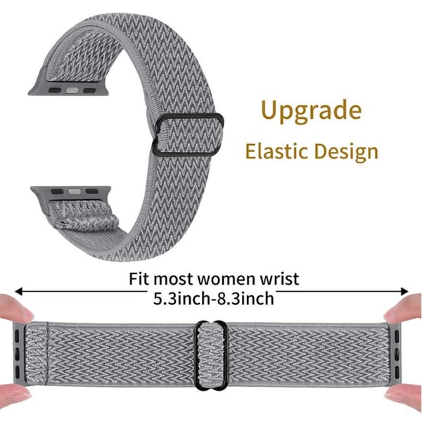 Vävd Nylonarmband Apple Watch Series 10 42mm Grå