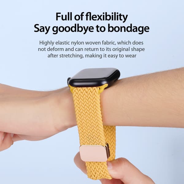 Dux Ducis Elastic Nylon Woven Strap Apple Watch Series 10 42mm Gul