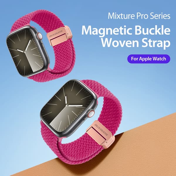 Dux Ducis Elastic Nylon Woven Strap Apple Watch Series 10 42mm Rosa