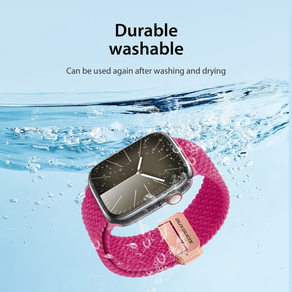 Dux Ducis Elastic Nylon Woven Strap Apple Watch Series 10 42mm Rosa