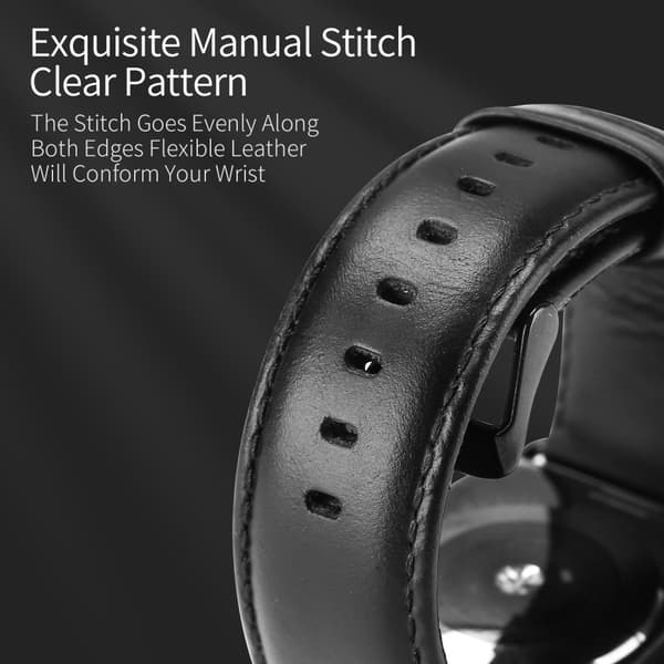 Dux Ducis Läderarmband Apple Watch Series 10 42mm Svart